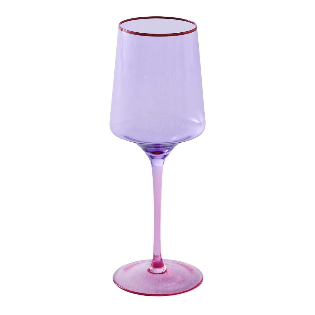 KIP & CO LILAC COLOUR BLOCK VINO GLASS 2PC