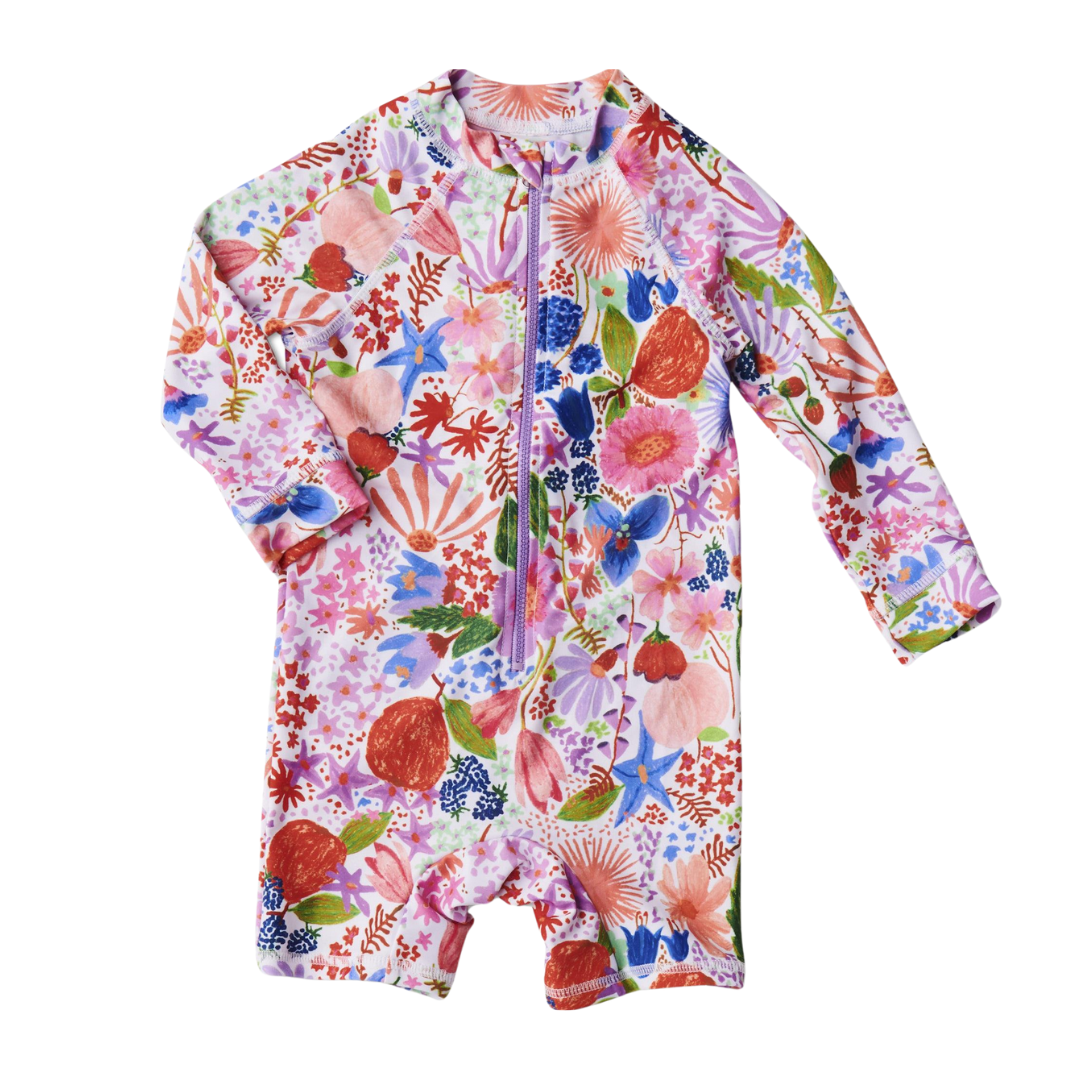 KIP & CO MEANDERING MEADOW BABY L/S BATHERS