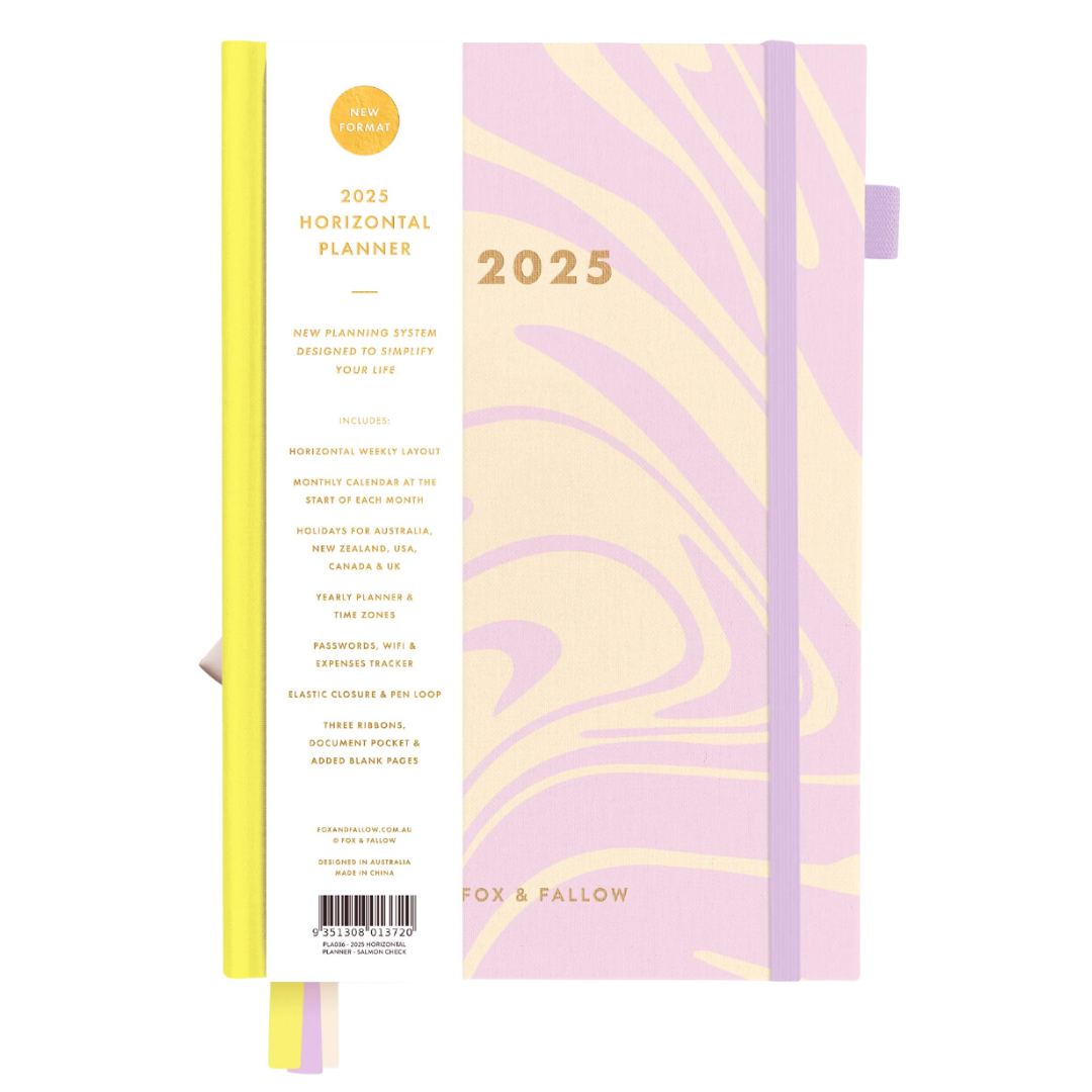 FOX & FALLOW 2025 A5 HORIZONTAL PLANNER: ACID WASH