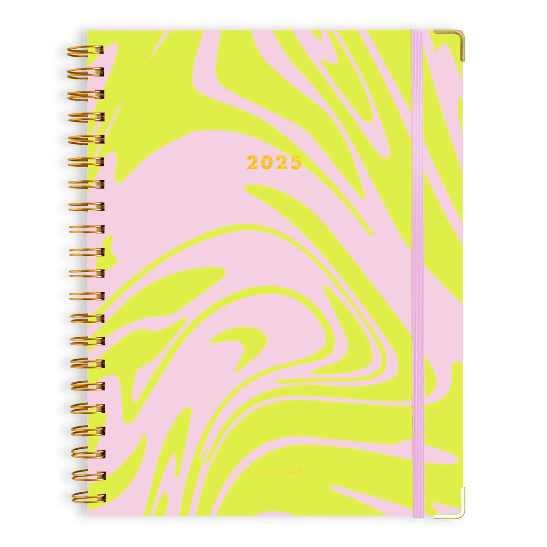 FOX & FALLOW 2025 ACADEMIC VERTICAL A4 PLANNER: ACID WASH