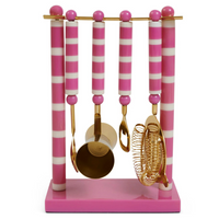 KIP & CO GYPSY ROSE STRIPE RESIN BAR TOOL SET