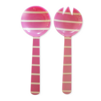 KIP & CO GYPSY ROSE STRIPE RESIN SALAD SERVERS