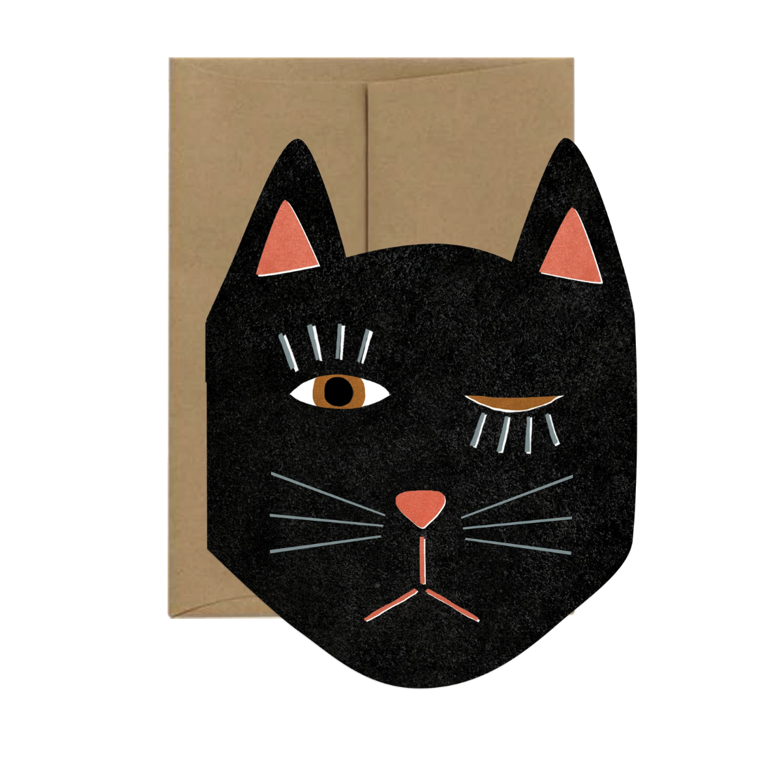 ISATOPIA BLACK CAT BLINK CARD