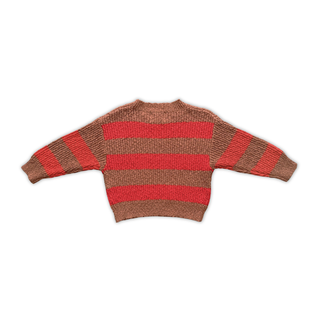 GROWN LADIES ORGANIC TEXTURED RIB PULL OVER: EARTH/SAUCE