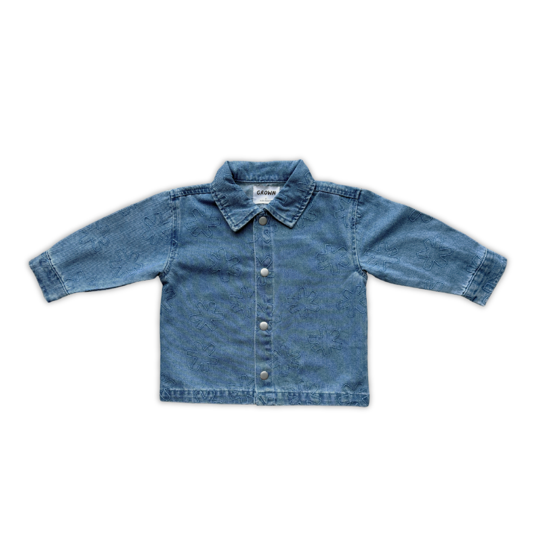 GROWN ORGANIC STARLIGHT EMBROIDERY DENIM SHIRT