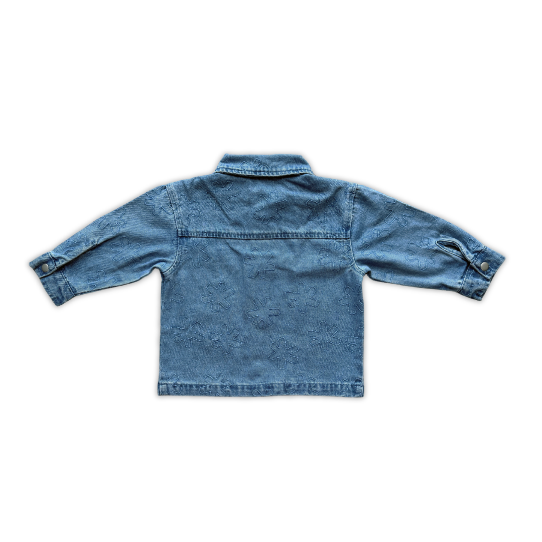 GROWN LADIES ORGANIC STARLIGHT EMBROIDERY DENIM SHIRT JACKET
