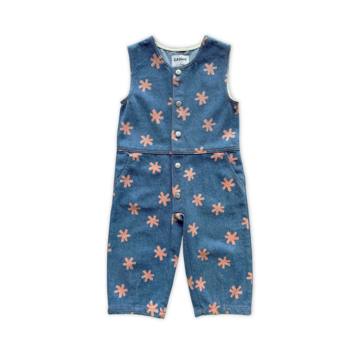 GROWN ORGANIC STARLIGHT EMBROIDERY DENIM JUMPSUIT