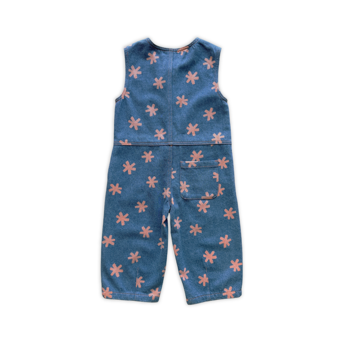 GROWN ORGANIC STARLIGHT EMBROIDERY DENIM JUMPSUIT