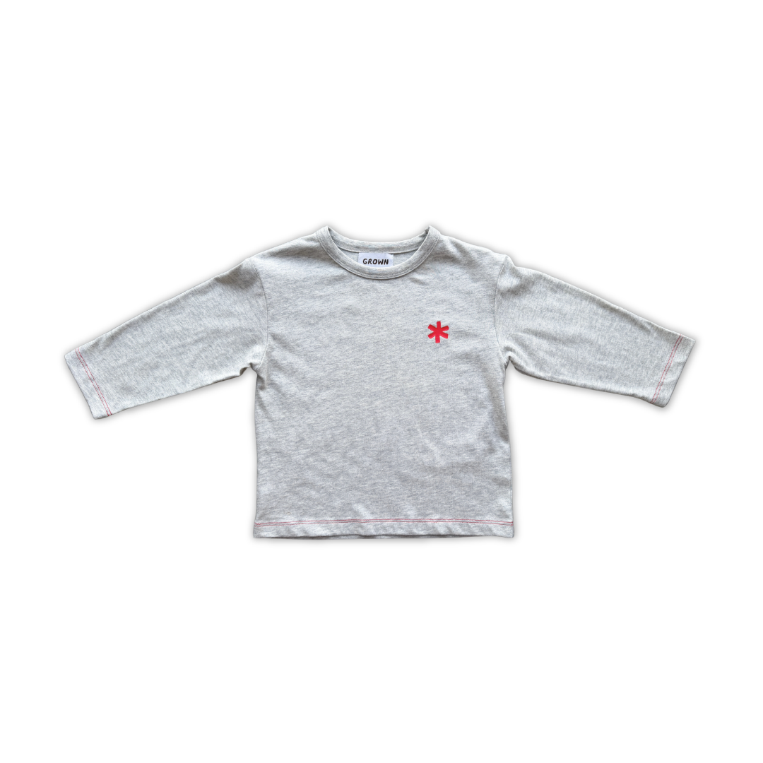 GROWN ORGANIC HAVE A NICE DAY L/S TEE: GREY MARLE