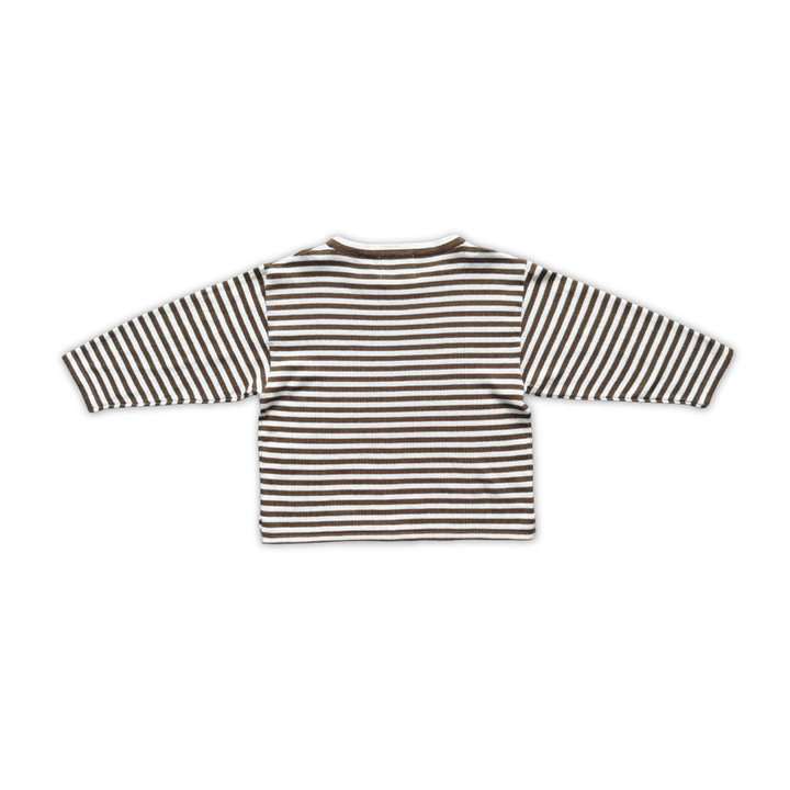 GROWN ORGANIC ESSENTIAL L/SLEEVE KNIT TEE: ESPRESSO