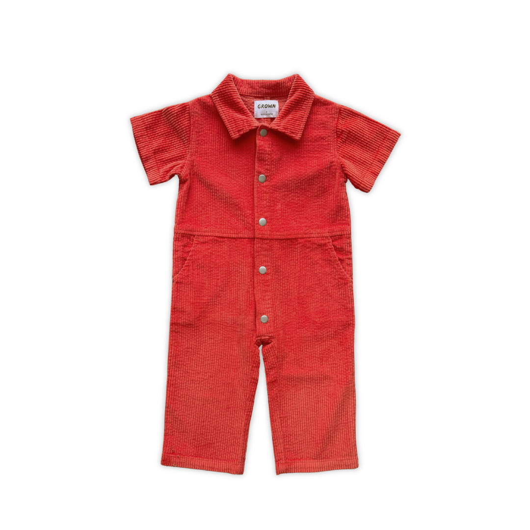 GROWN ORGANIC CORD BOILERSUIT: SAUCE