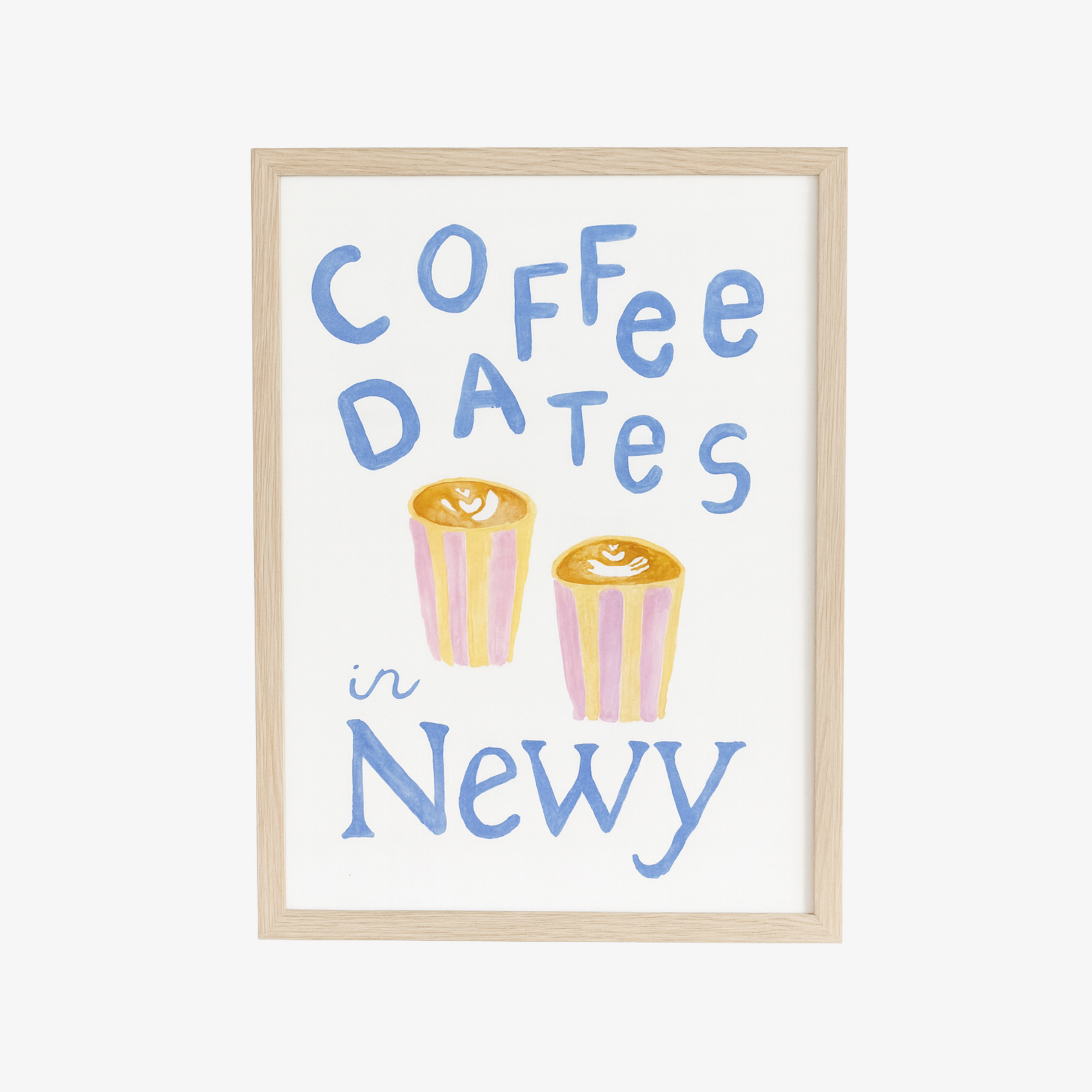 PROPER GOOD COFFEE DATES PRINT: A3/OAK FRAME