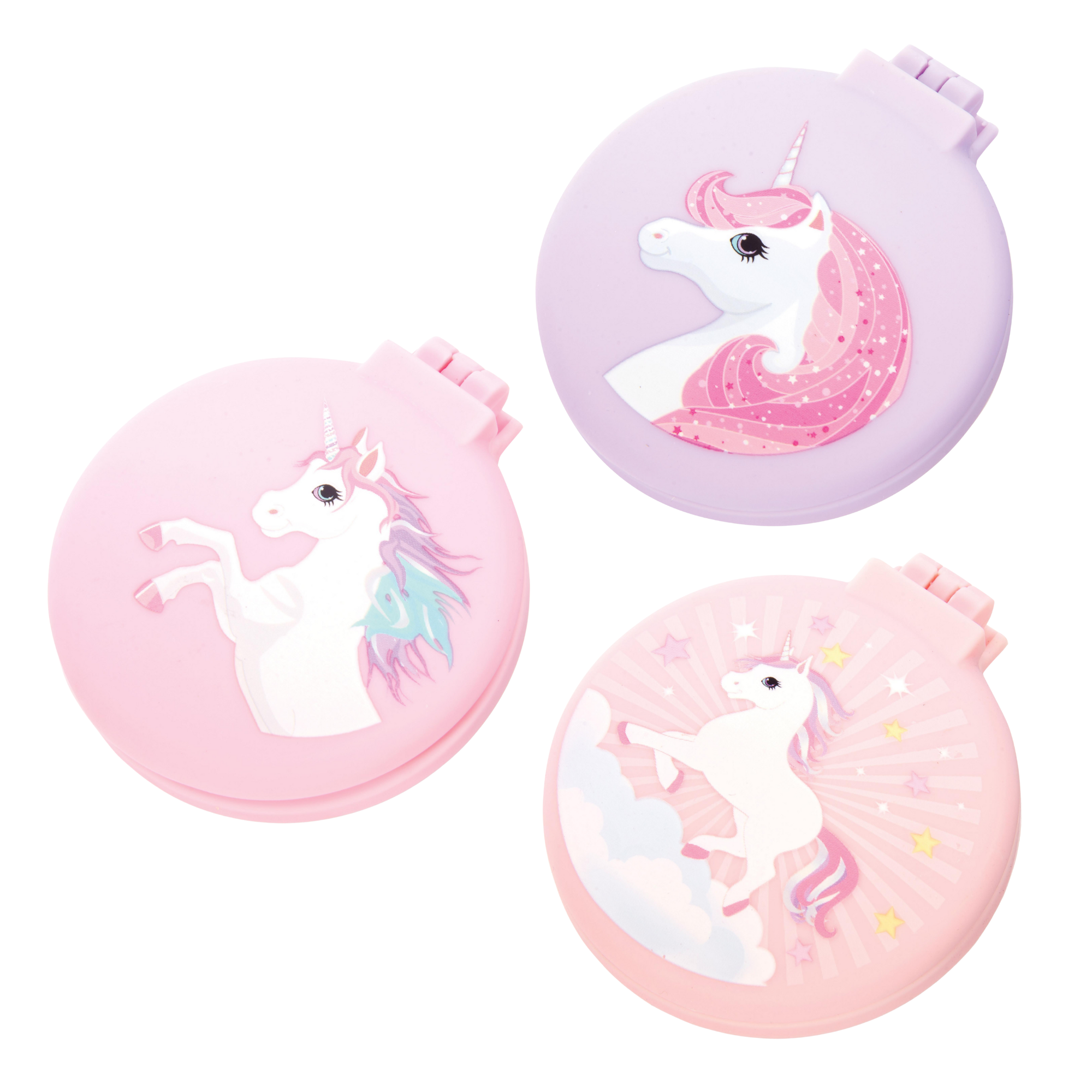 UNICORN COMPACT HAIRBRUSH/MIRROR