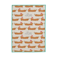 SAUSAGE DOG COTTON TEA TOWEL