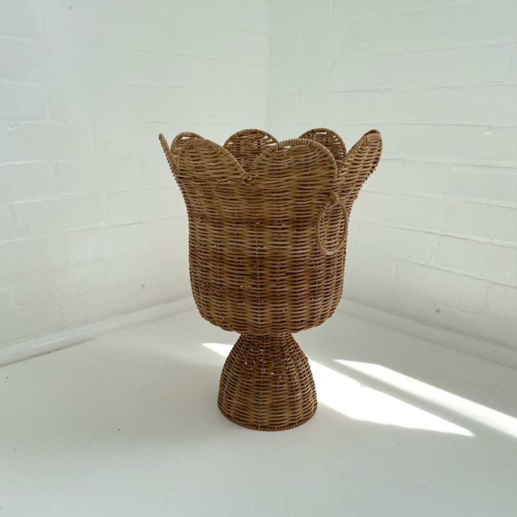 PETTINE RATTAN TALL URN