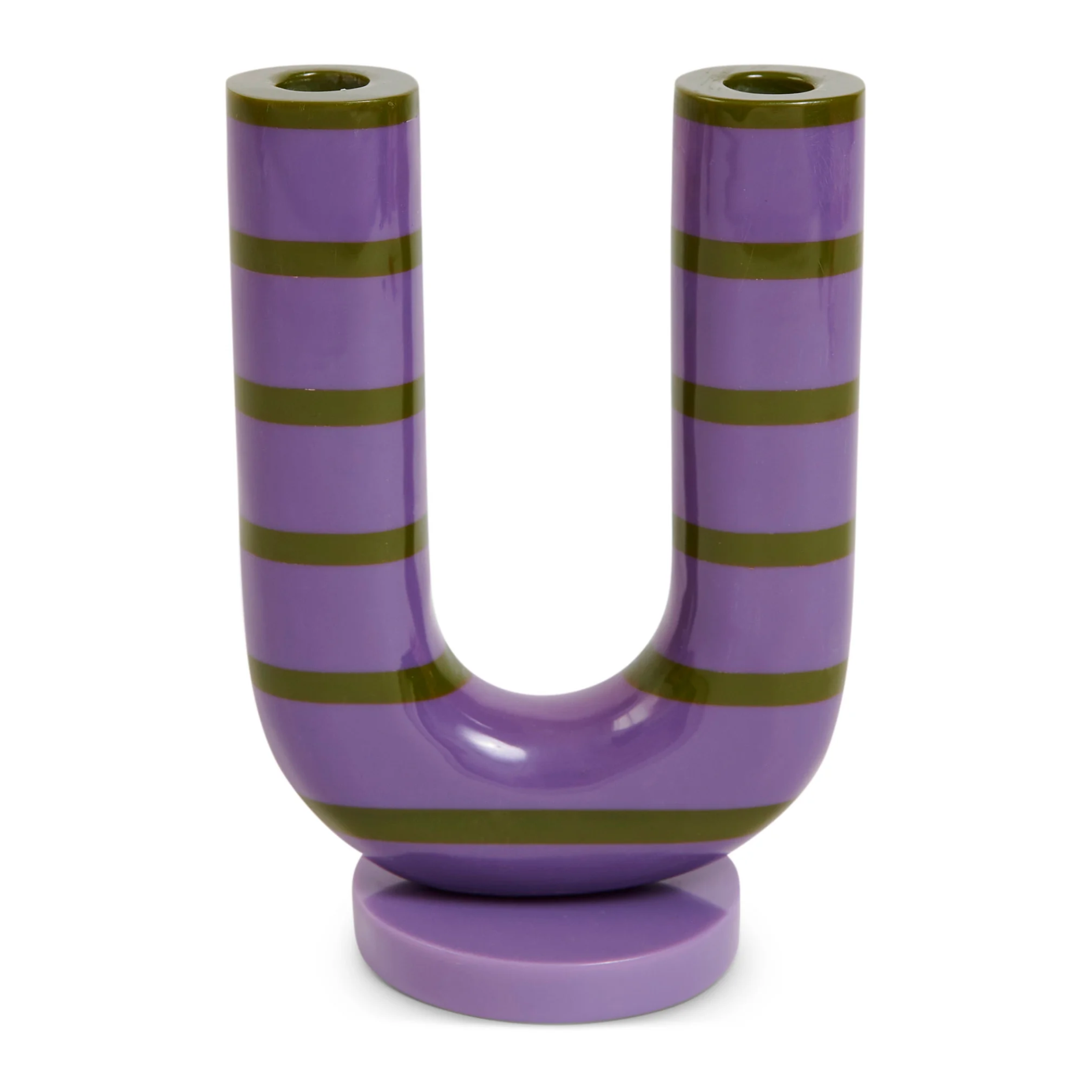 KIP & CO WISTERIA LANE STRIPE RESIN CANDLESTICK HOLDER