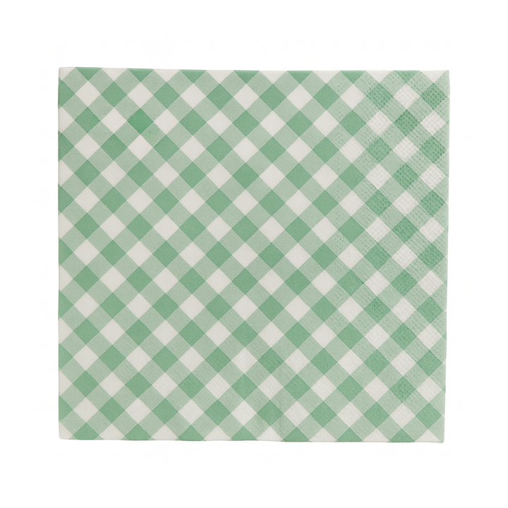 SAGE CHECK NAPKINS 20PC