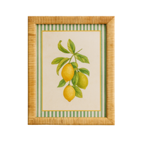 ZEST FRAME GLASS PRINT: 3 LEMONS