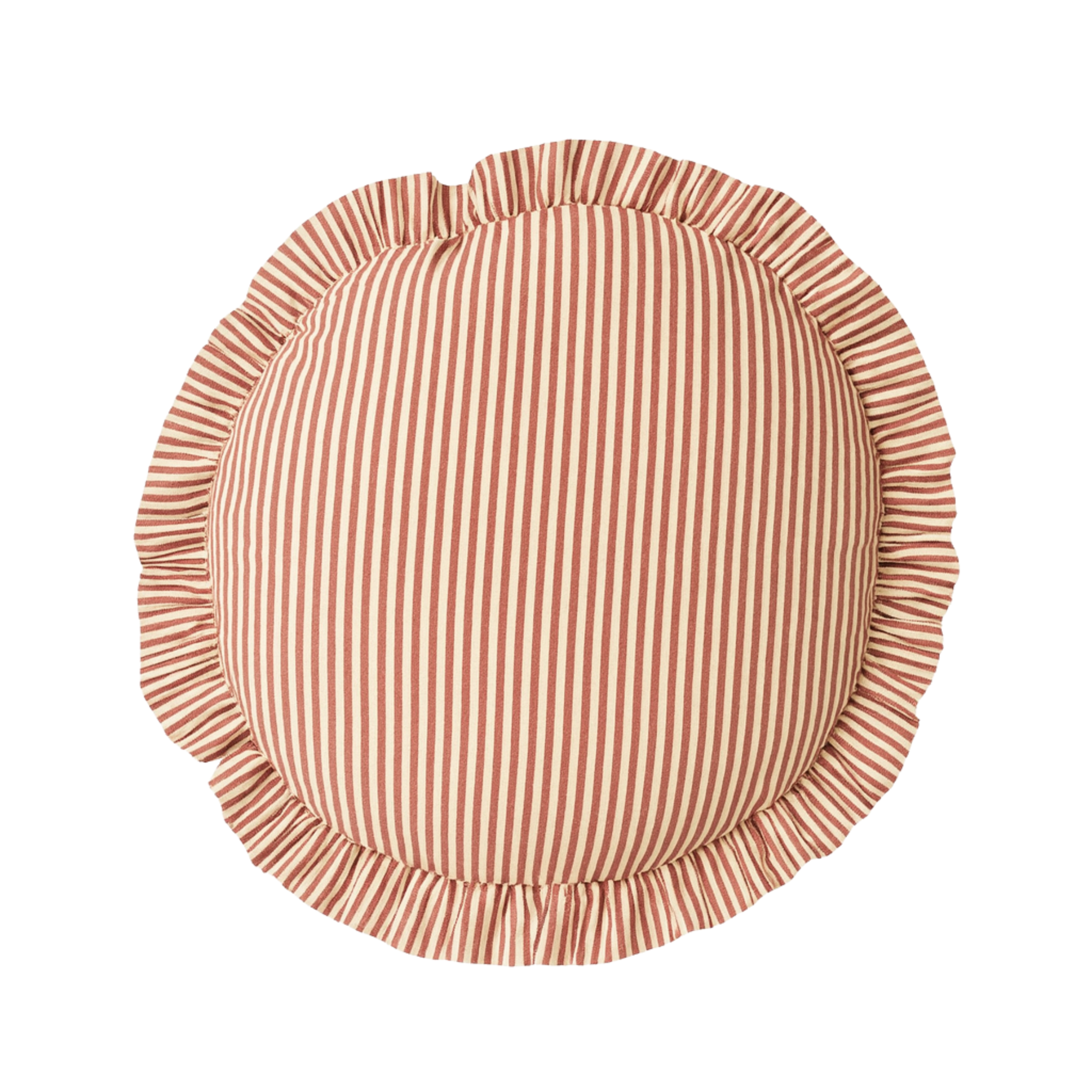 BONNY COTTON ROUND CUSHION: RUSSET/IVORY