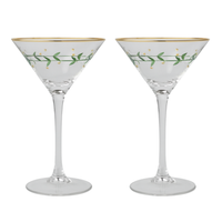 HOLLY MARTINI GLASS SET OF 2