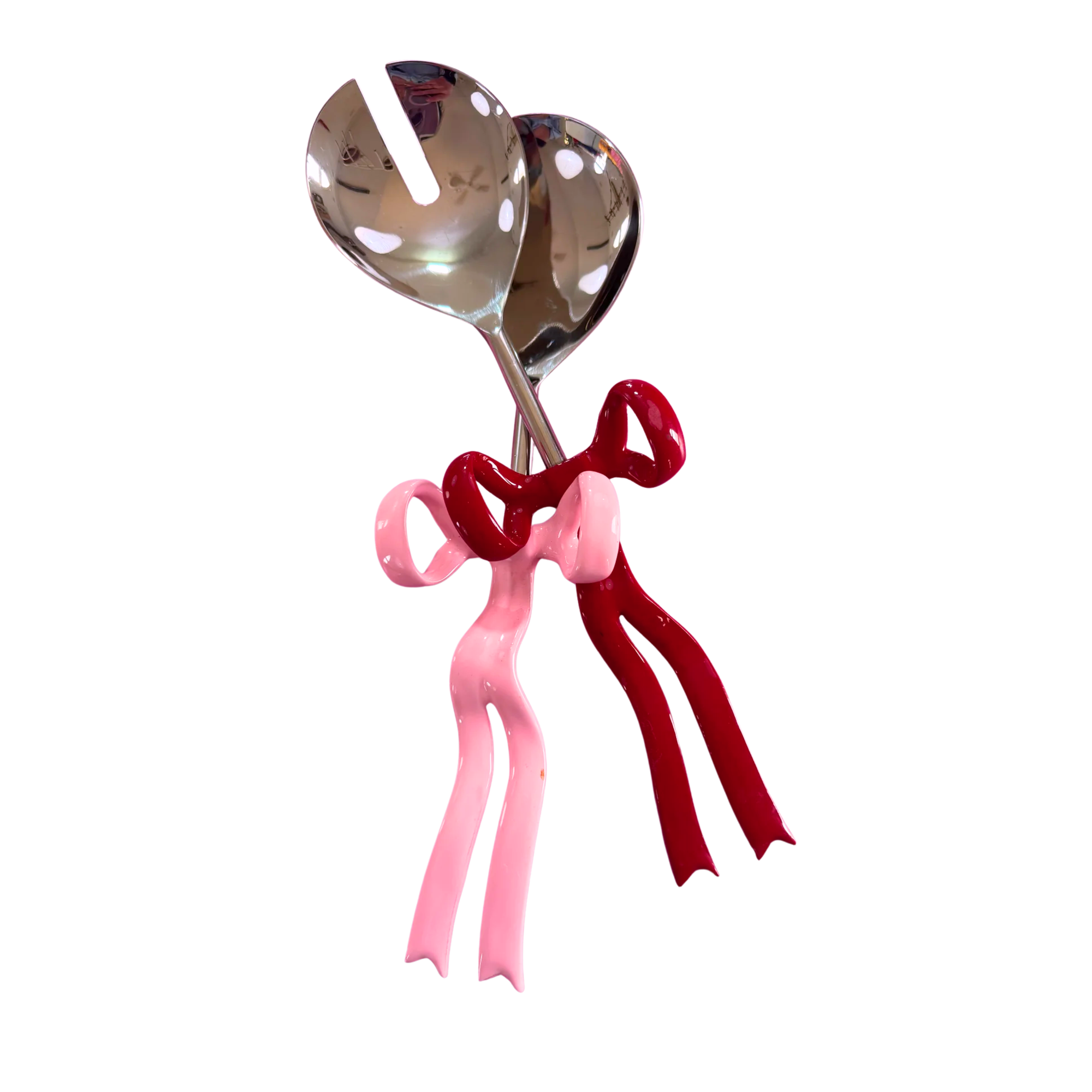 PINK & RED BOW SALAD SERVERS