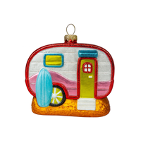 HANGING CARAVAN WITH SURFBOARD ORNAMENT