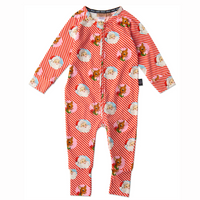 KIP & CO I LOVE CHRISTMAS SPOT ORGANIC LONG SLEEVE ZIP ROMPER