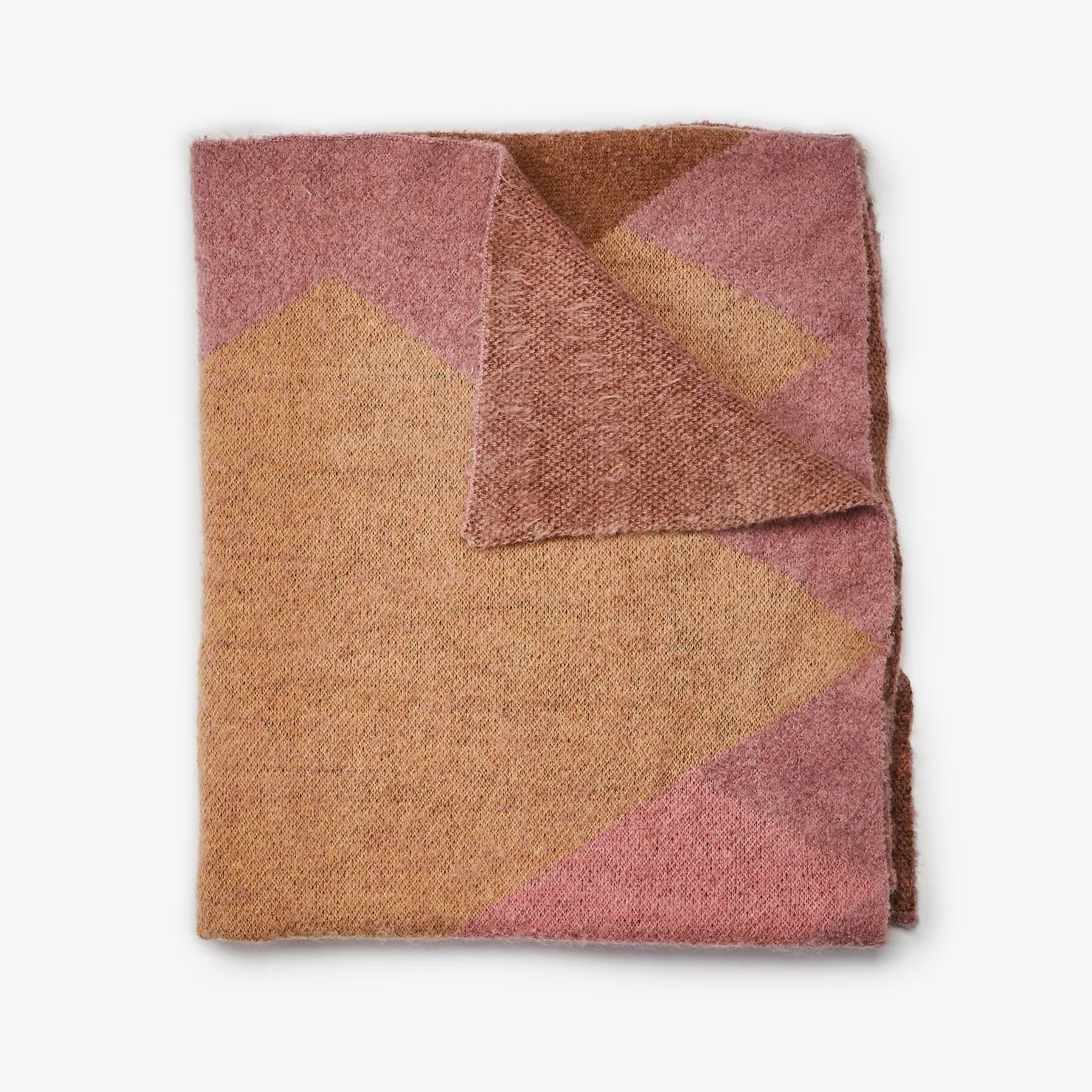BONNIE AND NEIL MOHAIR GEOMETRIC PINK THROW