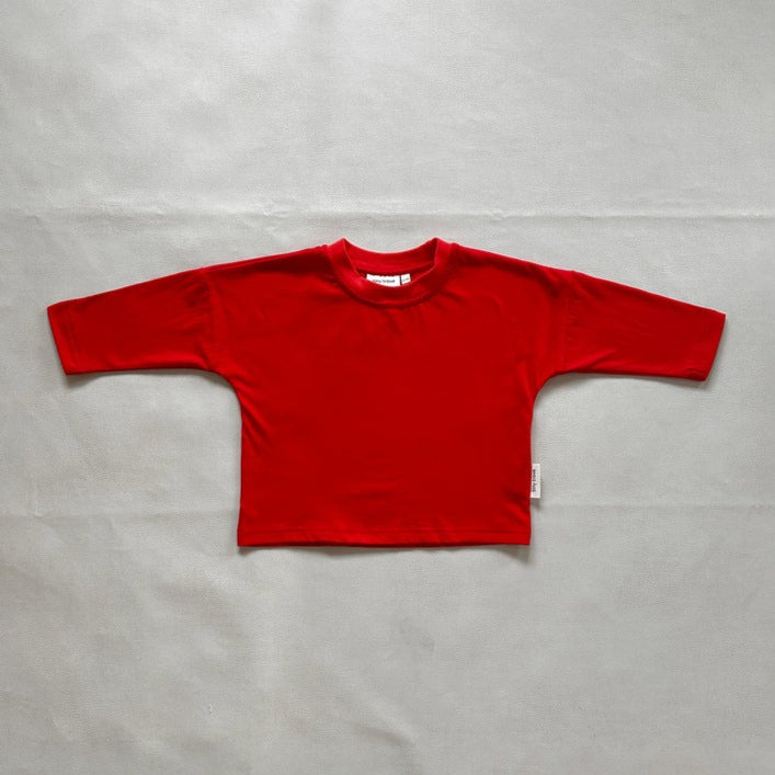 TINY TROVE ROMY L/S TEE: CRIMSON