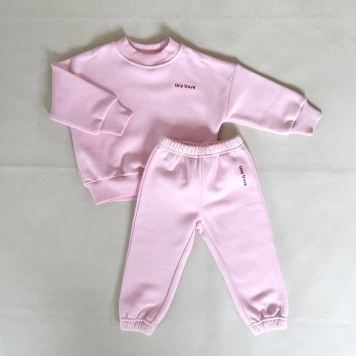 TINY TROVE WOODIE 3D LOGO TRACKSUIT: PINK