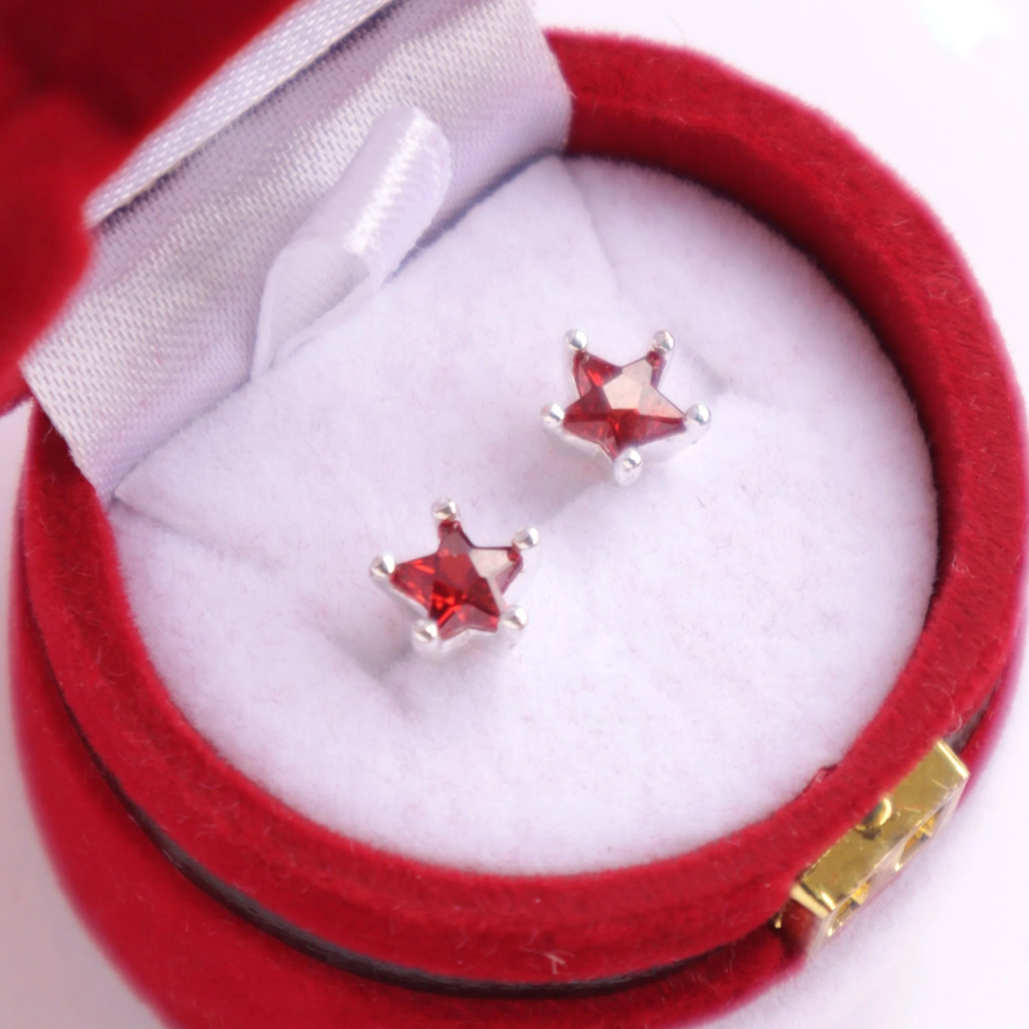 LAUREN HINKLEY RED STARRY EARRINGS