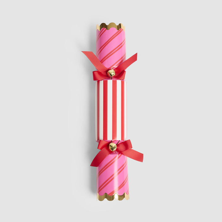 CARNIVAL STRIPE CRACKERS 6PC, RED &amp; PINK