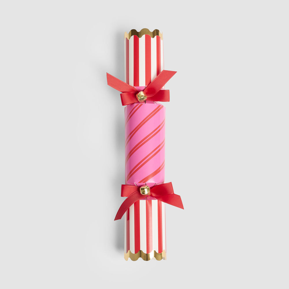 CARNIVAL STRIPE CRACKERS 6PC, RED &amp; PINK