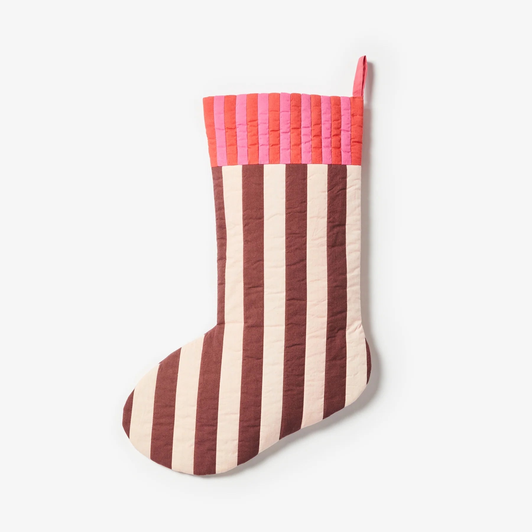 BONNIE AND NEIL CHRISTMAS STOCKING: STRIPE PINK