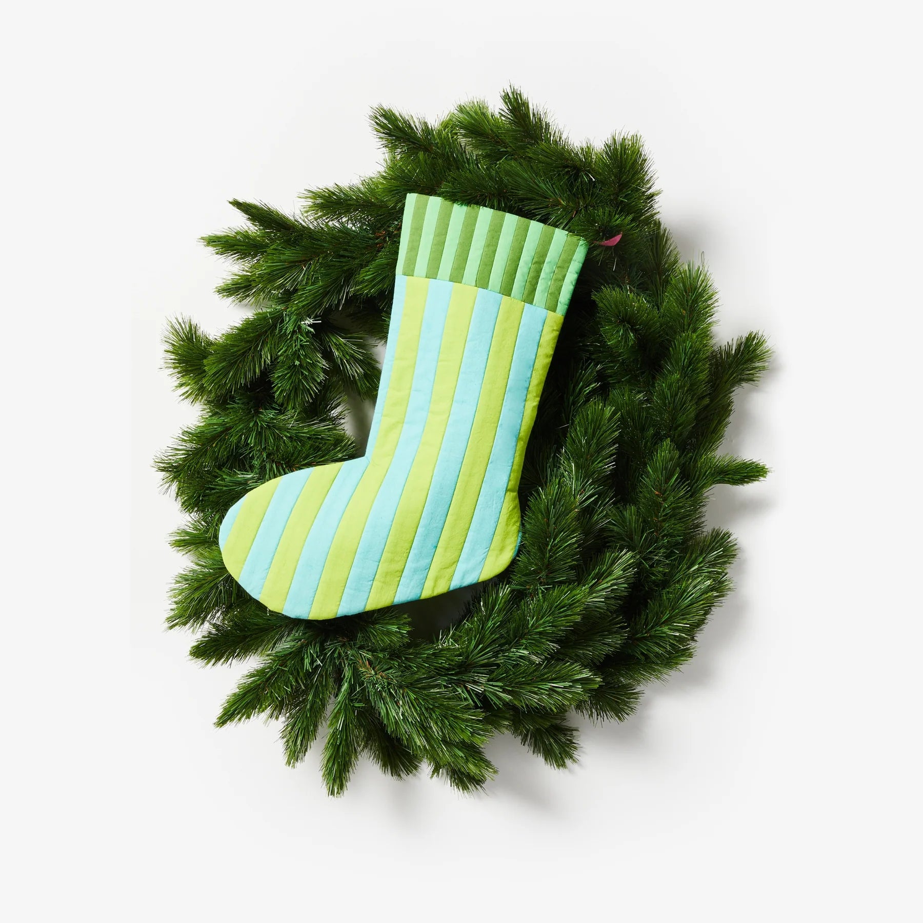 BONNIE AND NEIL CHRISTMAS STOCKING: STRIPE GREEN