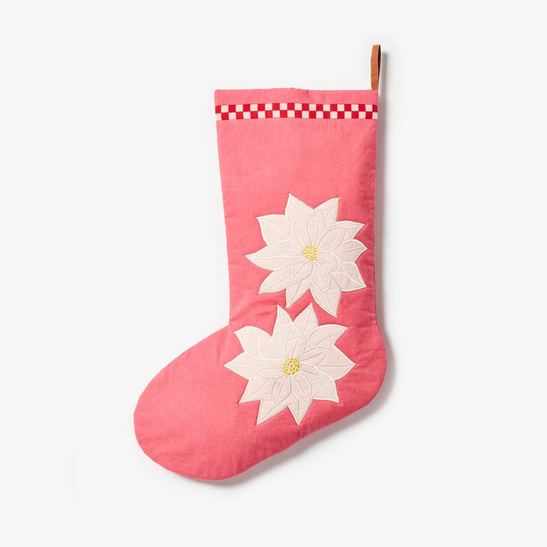 BONNIE AND NEIL CHRISTMAS STOCKING: POINSETTIA PINK