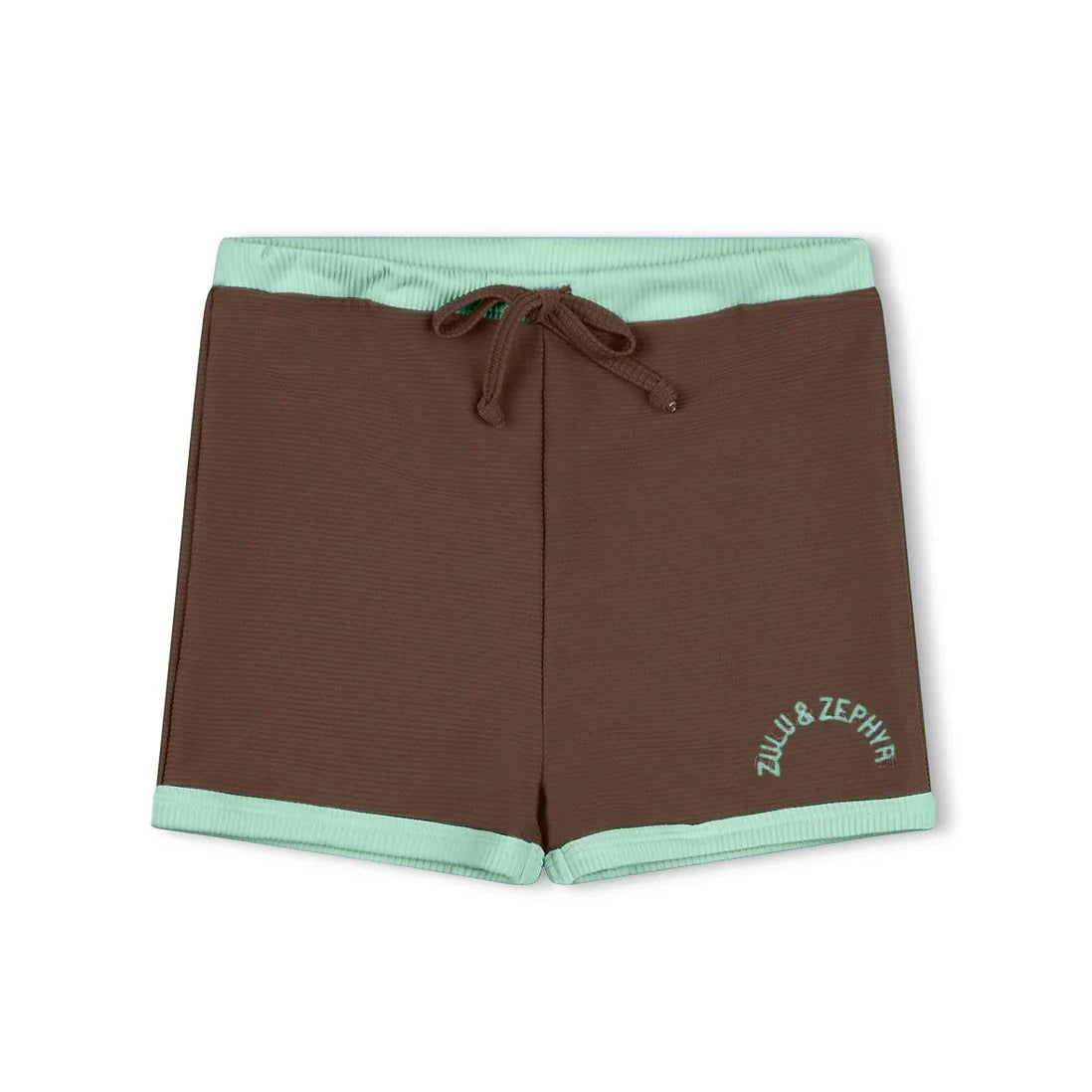 ZULU & ZEPHYR MINI RIB SURF SHORT: CACAO