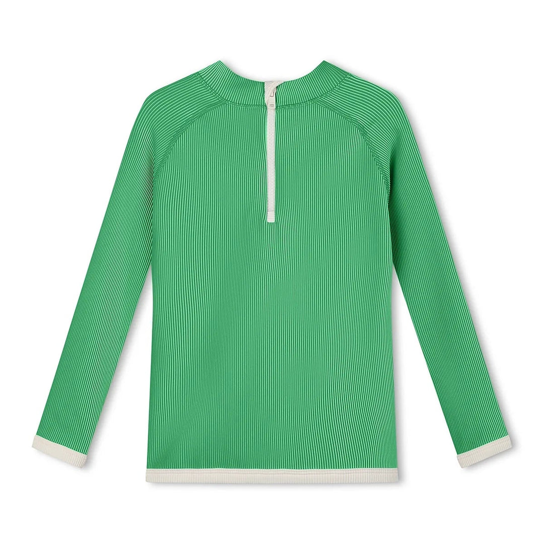 ZULU &amp; ZEPHYR MINI STRIPE RIB RASHIE: PARROT GREEN