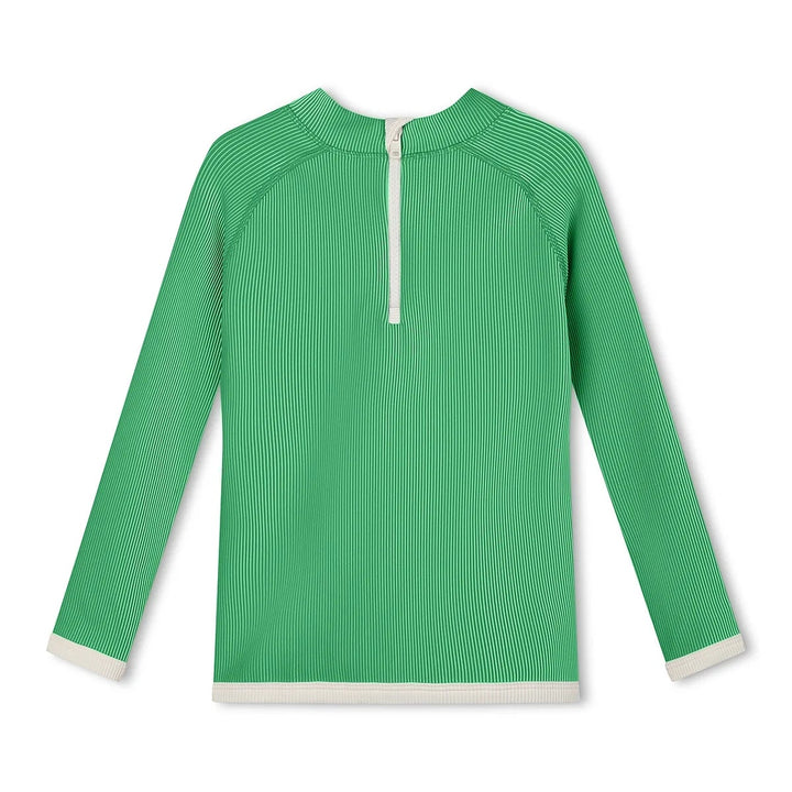 ZULU &amp; ZEPHYR MINI STRIPE RIB RASHIE: PARROT GREEN