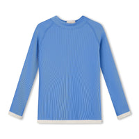 ZULU & ZEPHYR MINI STRIPE RIB RASHIE: SKY BLUE