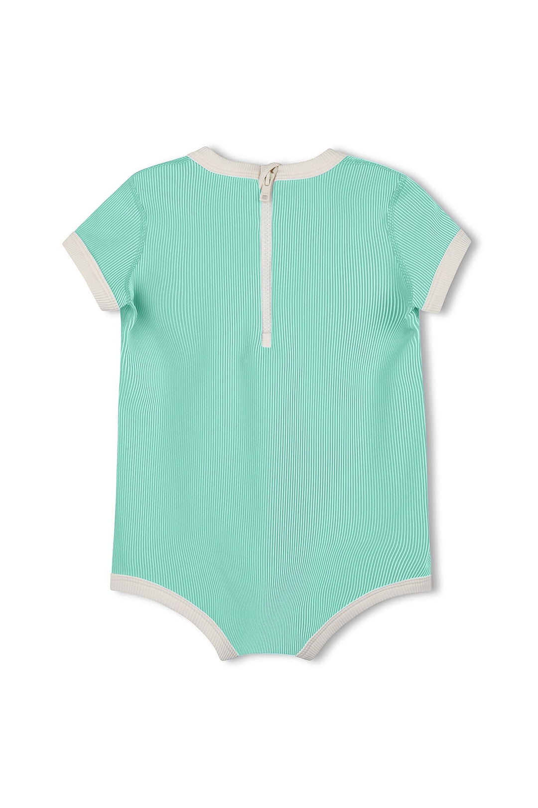 Zulu &amp; Zephyr Mini Stripe Infant Onesie Aqua back