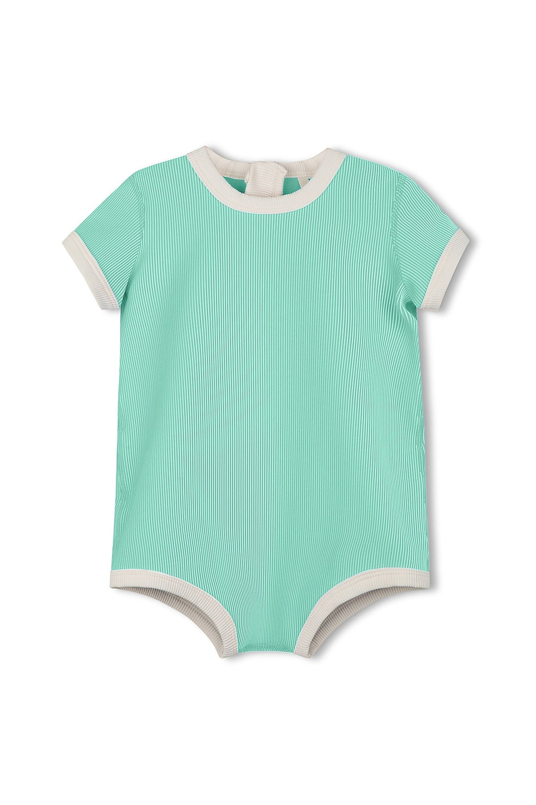 Zulu &amp; Zephyr Mini Stripe Infant Onesie Aqua front