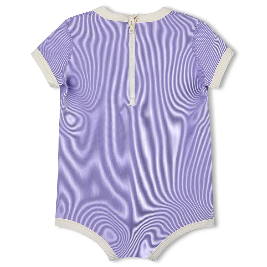 ZULU & ZEPHYR MINI STRIPE RIB INFANT ONESIE: GRAPE