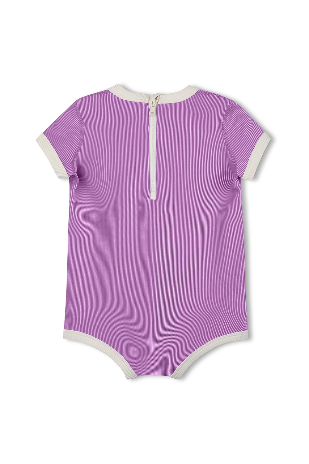 Zulu & Zephyr Mini Stripe Infant Onesie Lilac back