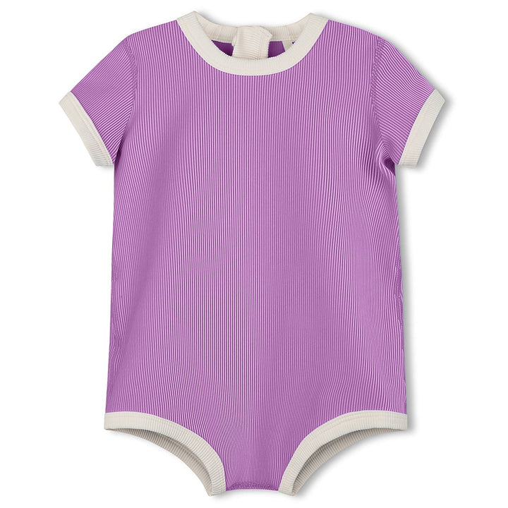 Zulu &amp; Zephyr Mini Stripe Infant Onesie: Lilac