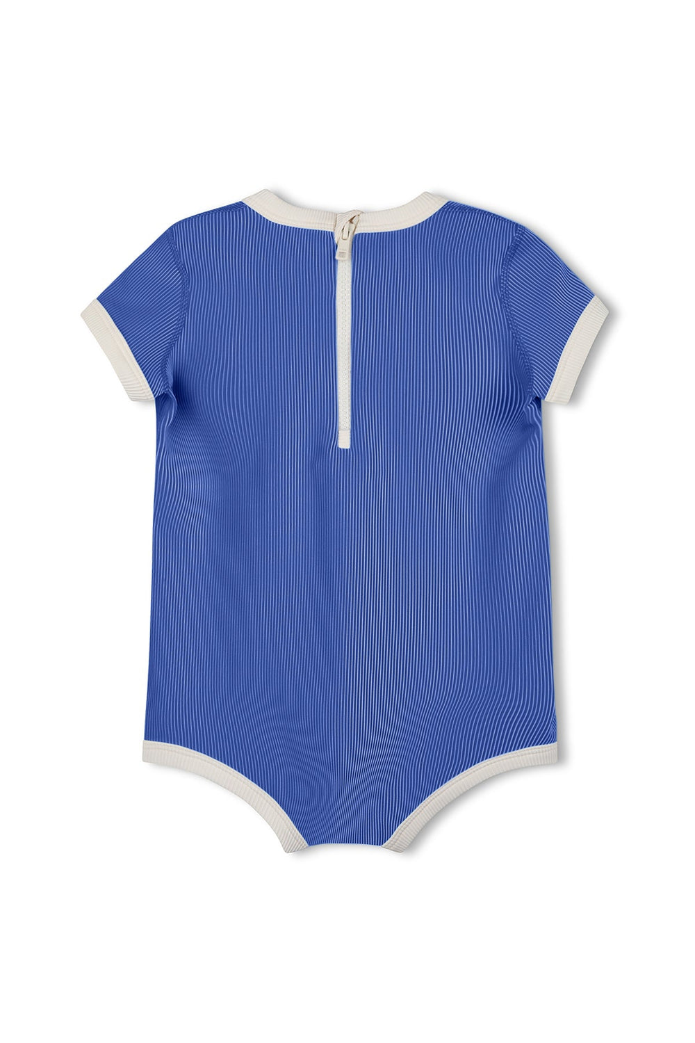Zulu & Zephyr Mini Stripe Infant Onesie Sea Blue back
