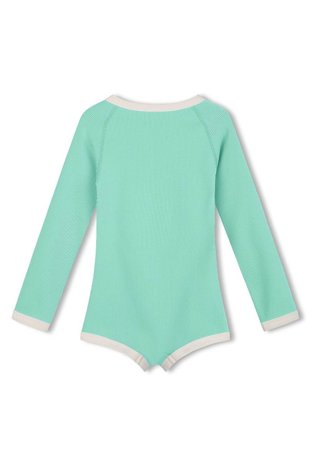 Zulu & Zephyr Mini Stripe Rashie Onesie Aqua back