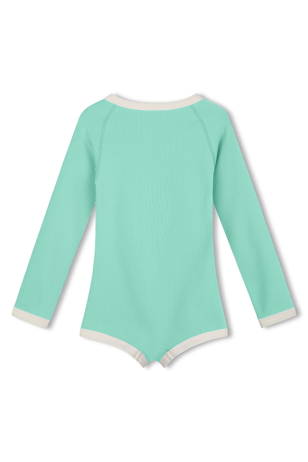 Zulu &amp; Zephyr Mini Stripe Rashie Onesie Aqua back