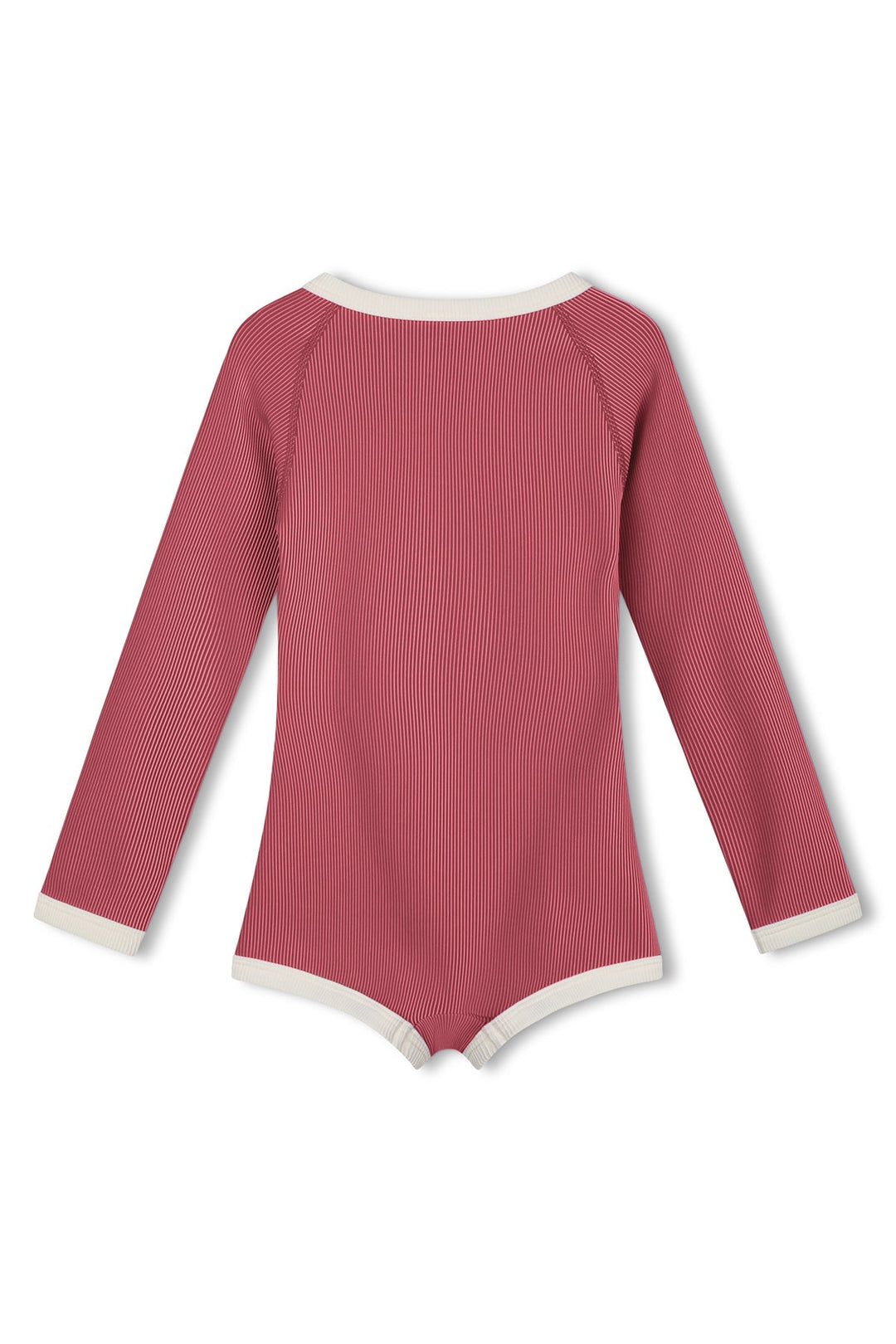 Zulu &amp; Zephyr Mini Stripe Rashie Onesie Clay Red back