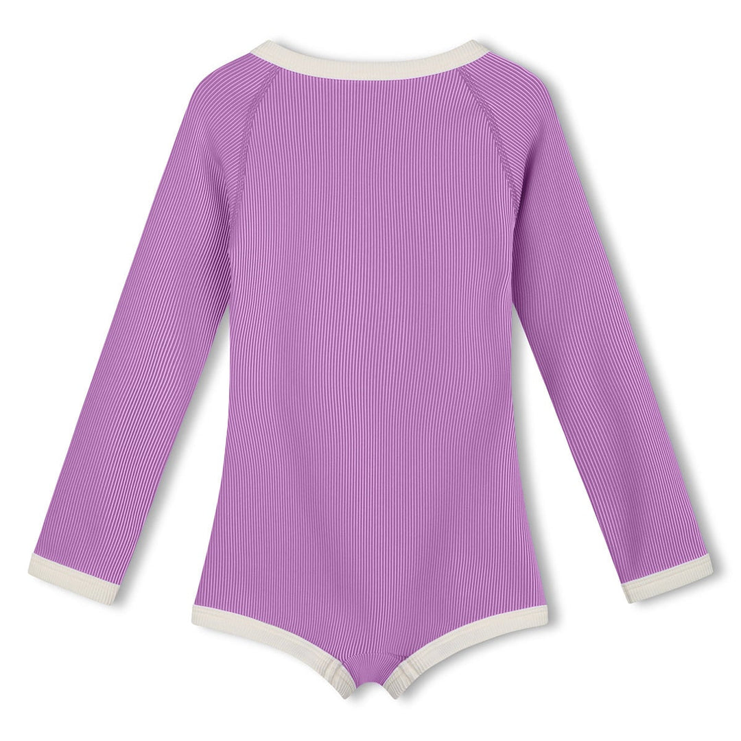 Zulu &amp; Zephyr Mini Stripe Rashie Onesie: Lilac - back